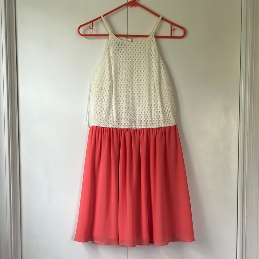 Charming White and Coral Dress